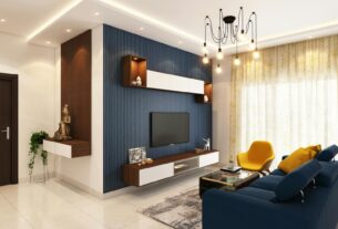 Contemporary and cozy living room interior with elegant decor in Bangalore.